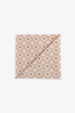 Taupe diamond pattern pocket square