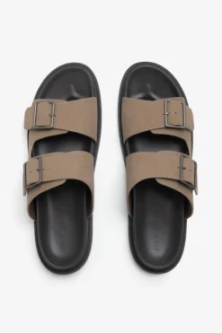 Taupe ecosuede sandals