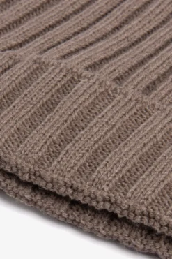 Taupe English rib beanie