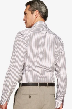 Taupe fine stripes shirt