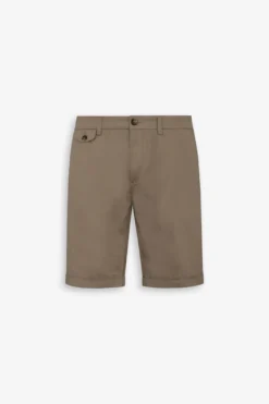 Taupe gabardine Bermuda shorts