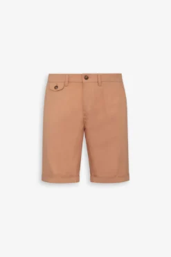 Taupe gabardine Bermuda shorts