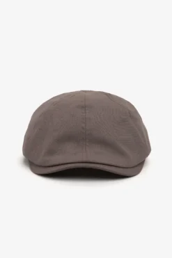 Taupe linen blend flat cap