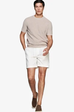Taupe linen blend woven sweater