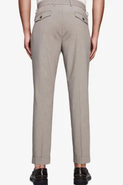 Taupe melange canvas drawstring pants