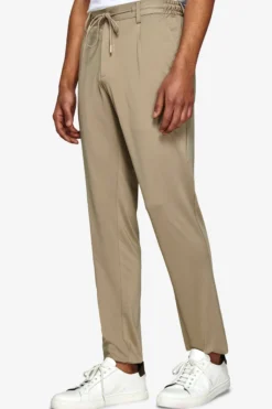 Taupe Relax Tech drawstring trousers