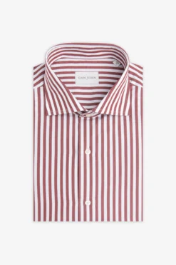 Terracotta medium stripes slim shirt