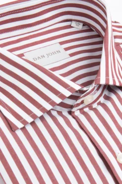 Terracotta medium stripes slim shirt