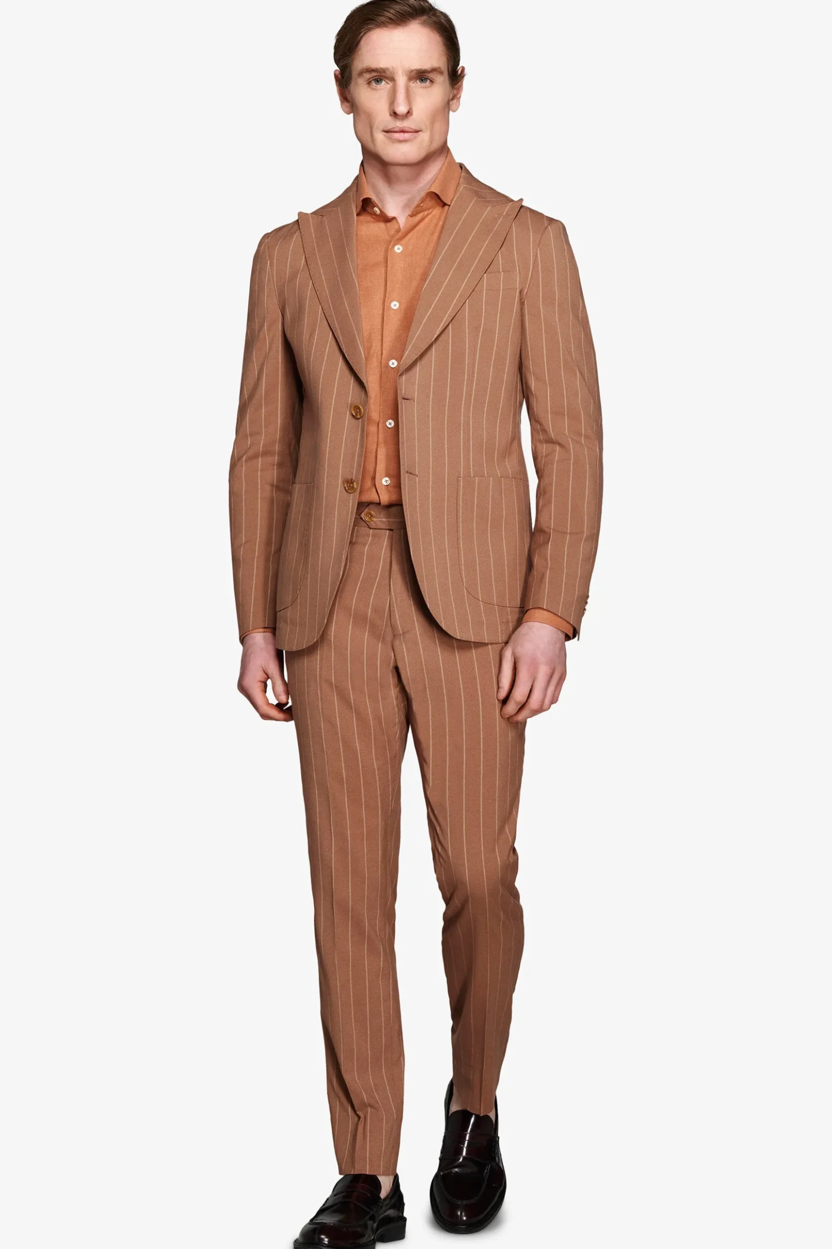 Tobacco pinstripe blazer