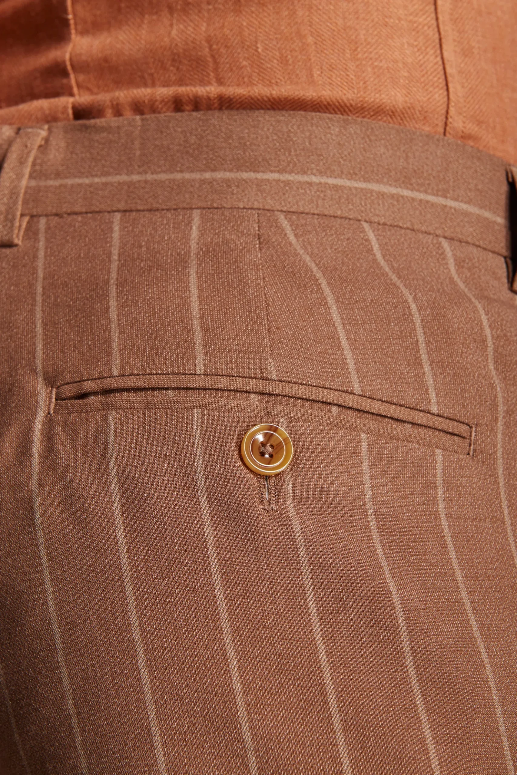 Tobacco pinstripe trousers