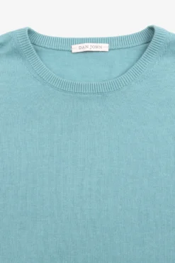 Turquoise cotton crewneck sweater
