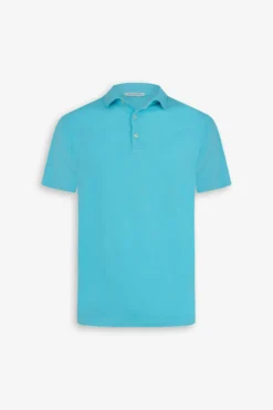 Turquoise jersey polo shirt