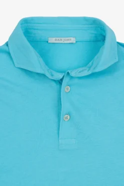 Turquoise jersey polo shirt