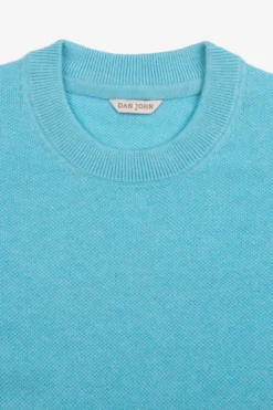 Turquoise woven knit t-shirt