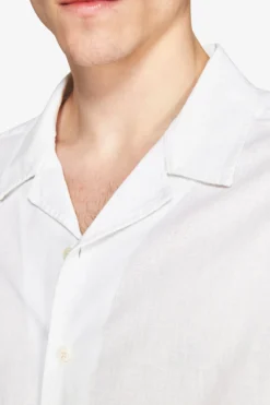 VOLUME White Hawaiian linen blend shirt