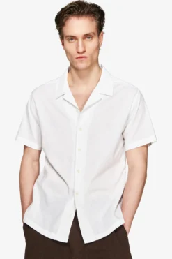 VOLUME White Hawaiian linen blend shirt