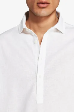 VOLUME White linen blend chester shirt