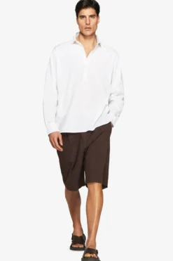 VOLUME White linen blend chester shirt