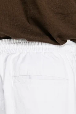 VOLUME White linen blend trousers