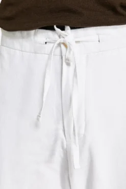 VOLUME White linen blend trousers