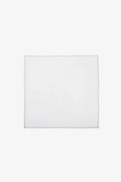 White contrasting profiles pocket square