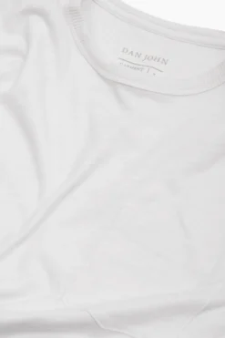 White crewneck t-shirt with chest pocket