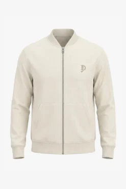 White full zip fleece bomber jacket