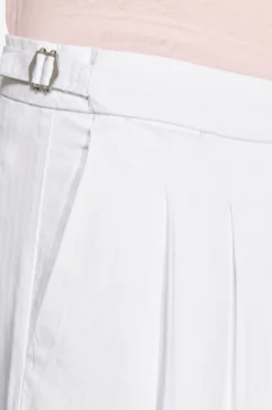 White Herringbone Bermuda shorts