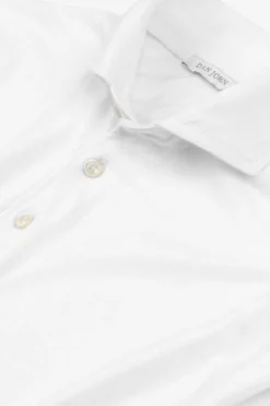 White jersey polo shirt