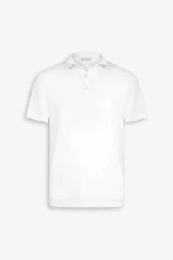 White jersey polo shirt