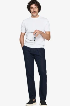 White knit cotton basic t-shirt
