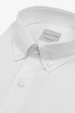 White Oxford button down regular slim shirt