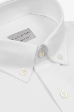 White Oxford button down regular slim shirt