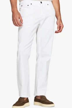 White 5-pockets gabardine trousers